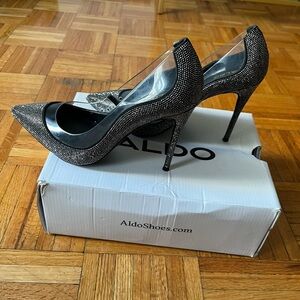 Aldo silver sparkly stiletto heels